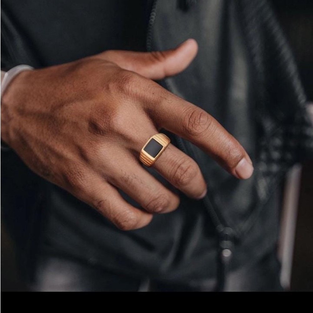 Gold and Black Men's Ring